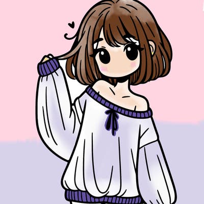 girl in baggy sweater hanging off her shoulder