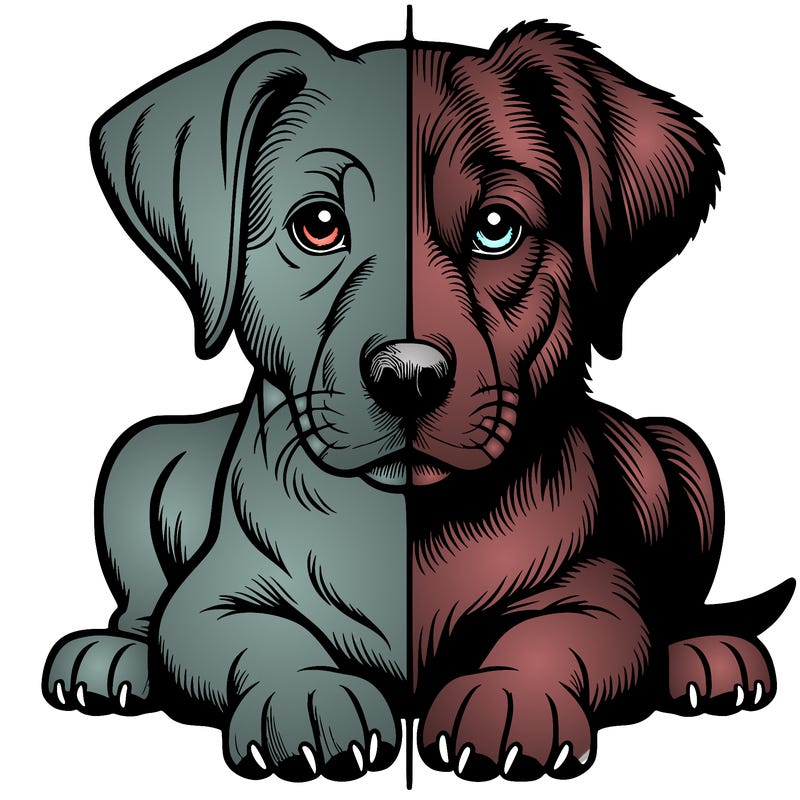 realistic dog split picture