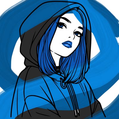 a realistic girl in a hoodie