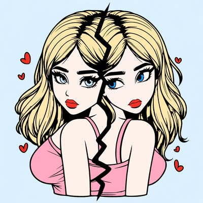 realistic girl split