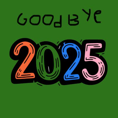 one line scrawled numbers sketch design “2025”