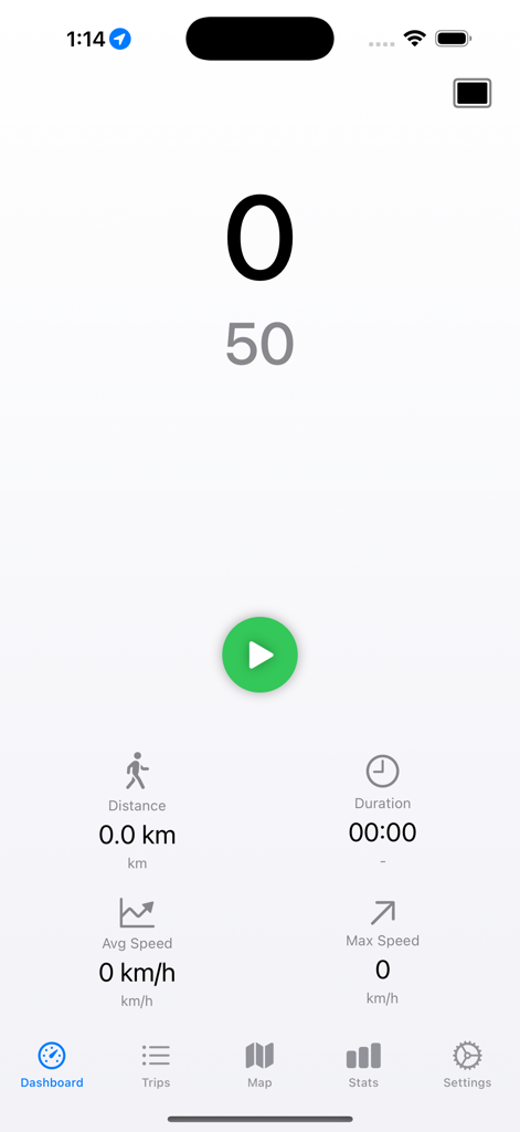 Speedometer Hud Simple - Speedometer HUD Simple app dashboard showing speed and trip stats