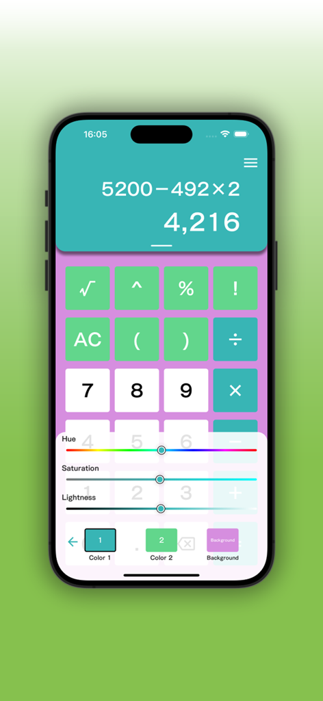 Simple Calculator for iOS - Interfaz de Calculadora Simple para iOS con selector de color de tema personalizado