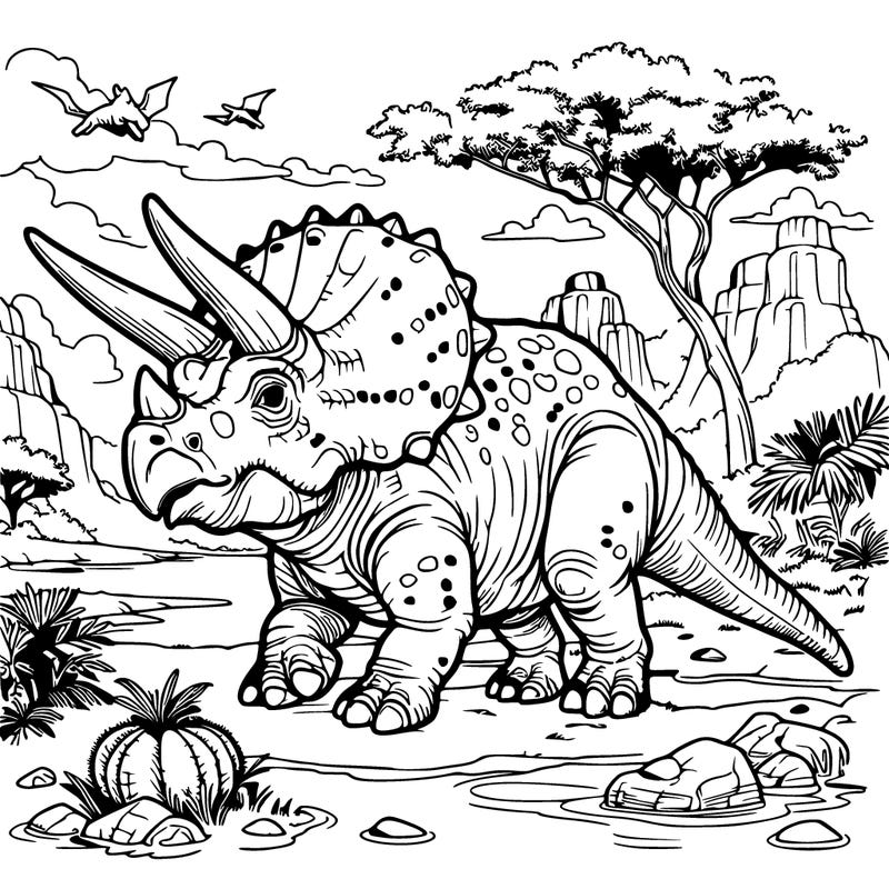 triceratops in its natural habitat all realistic
