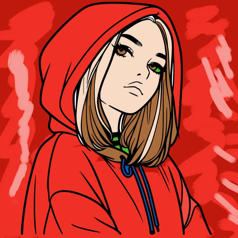 a realistic girl in a hoodie