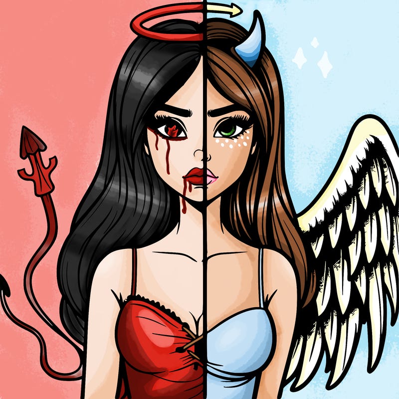 devil vs angel realistic girl