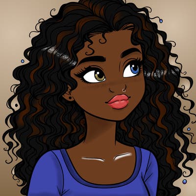 realistic girl with curly hair