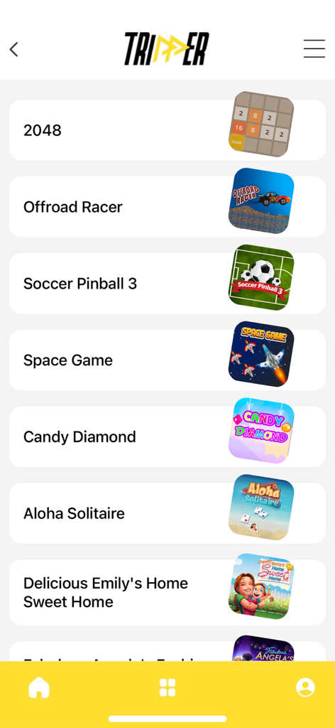 Tripper Travel - Tripper Travelモバイルアプリの機内ゲームメニュー