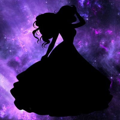 realistic woman with dress flowing in the wind