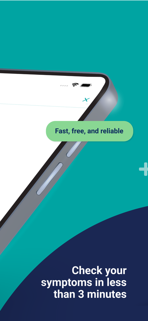 mymediktor - Symptom Checker - mymediktor symptom checker app interface showing fast free and reliable health triage in less than 3 minutes