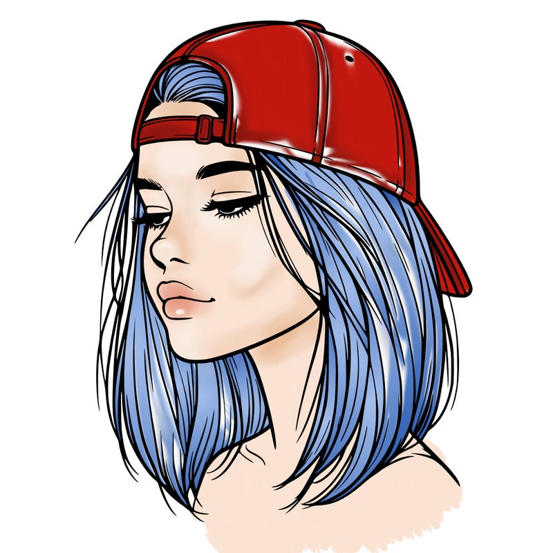 realistic  girl with a backwards hat
