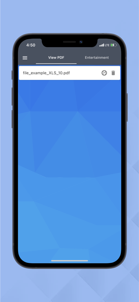 Excel To Pdf Converter - Uma captura de tela do aplicativo Conversor de Excel para PDF mostrando uma lista de arquivos PDF convertidos em um iPhone