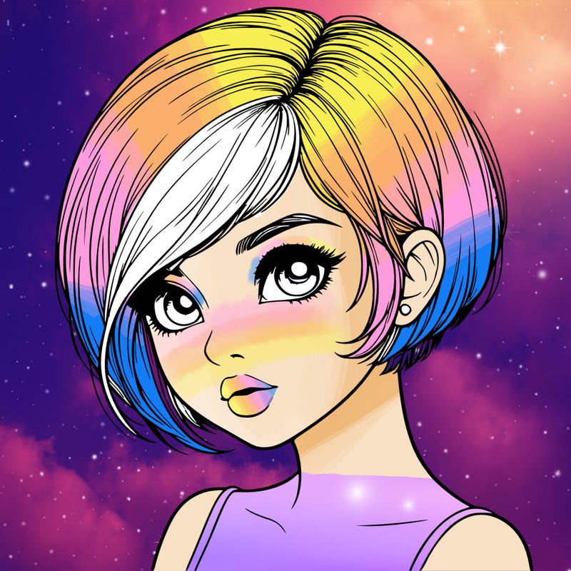 realistic girl with really short hair