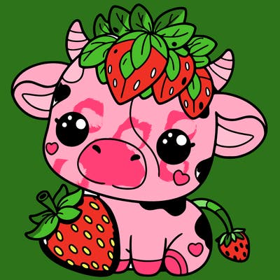 cute strawberry cow