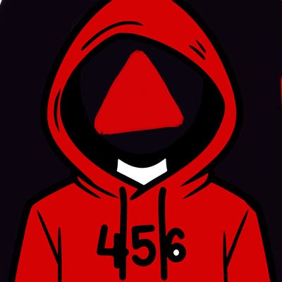 a person with non face waering a hoodie with a 456 symbol