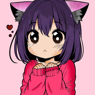 shy anime catgirl