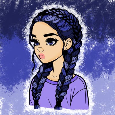 realistic girl with braids