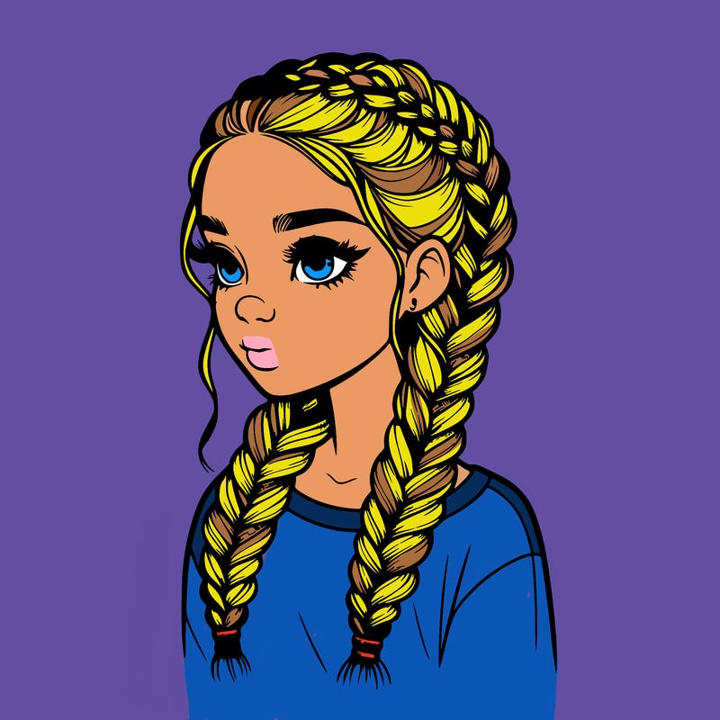 realistic girl with braids