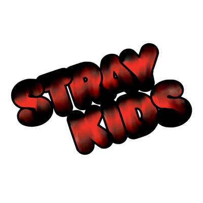 bubble letters saying stray kids