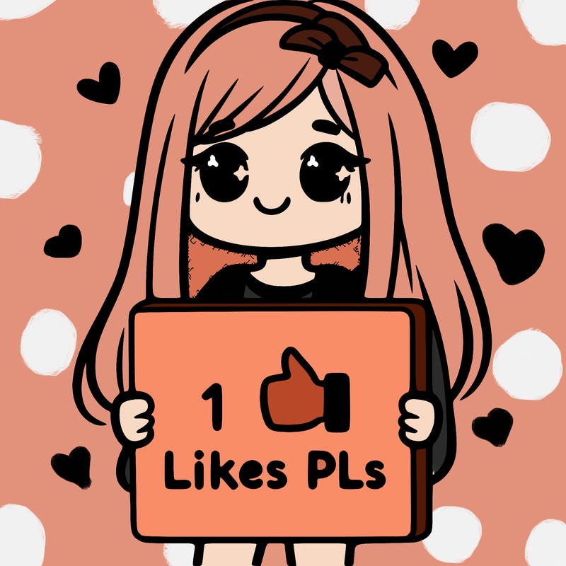 girl holding a sign saying 10 likes pls
