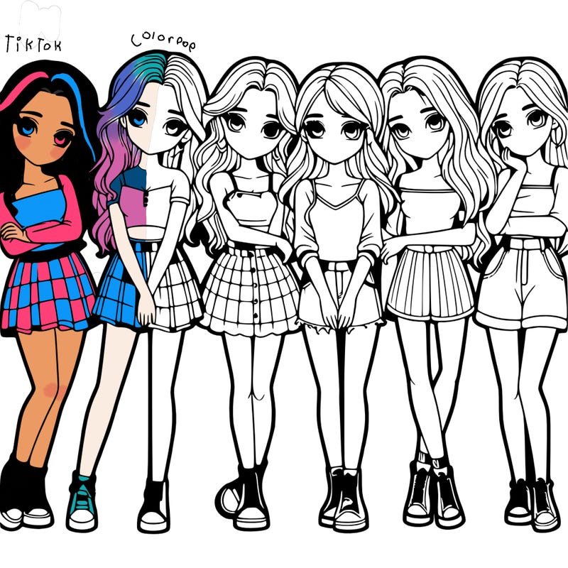 a group of girls realistic