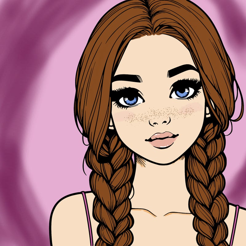 realistic girl with braids