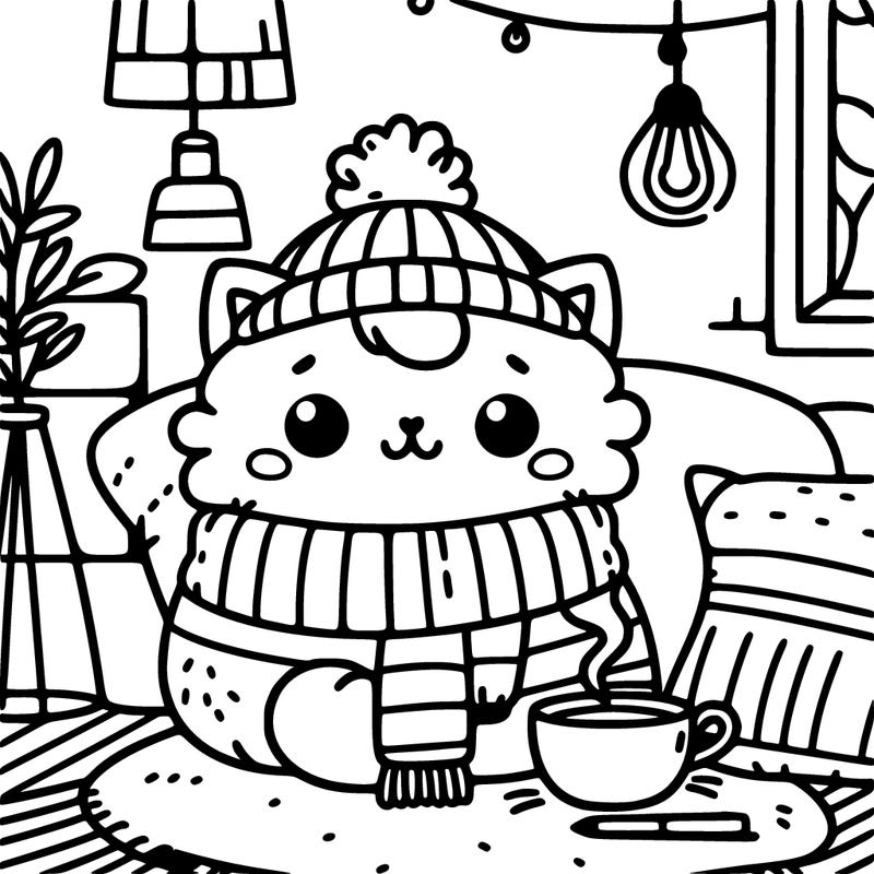 cozy and aesthetic cat