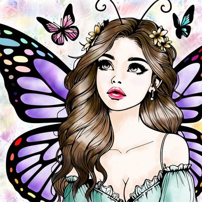 butterfly fairy realistic girl