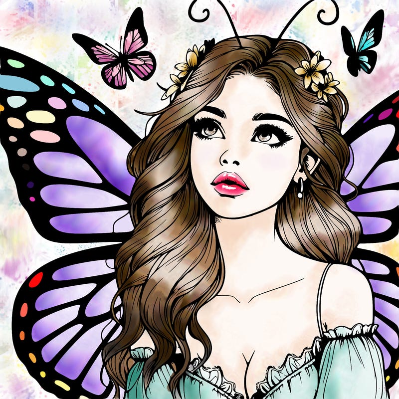 butterfly fairy realistic girl