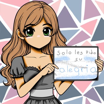 realistic pretty girl holding blank sign