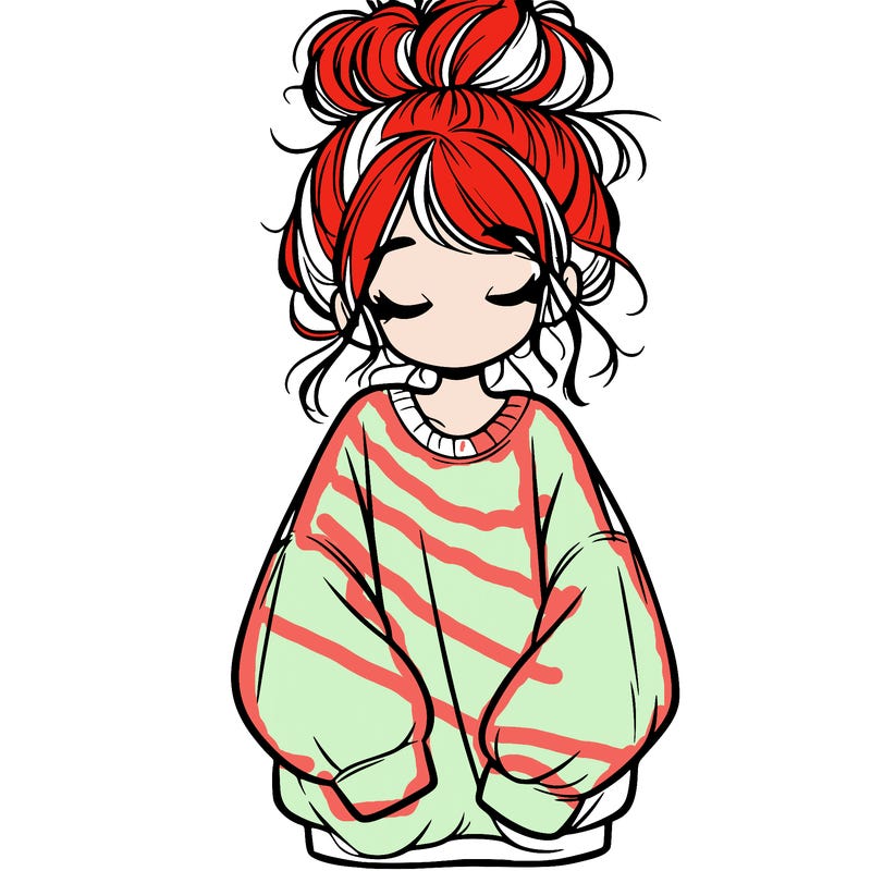 girl with baggy sweatshirt and messy bun