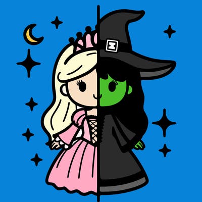 split princess and witch