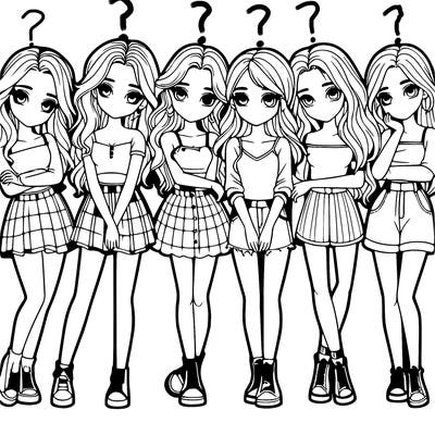 a group of girls realistic