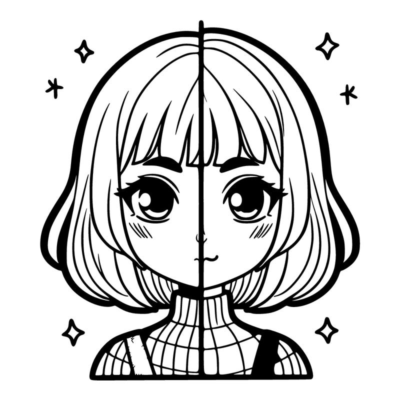 split girl with short hair