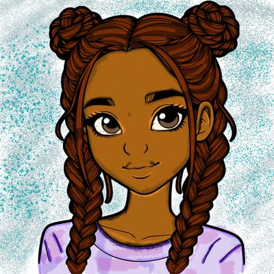 realistic girl with braids