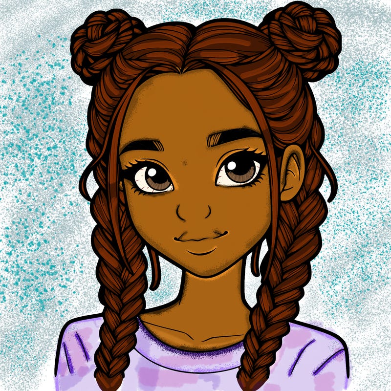 realistic girl with braids