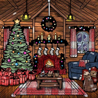 christmas house interior