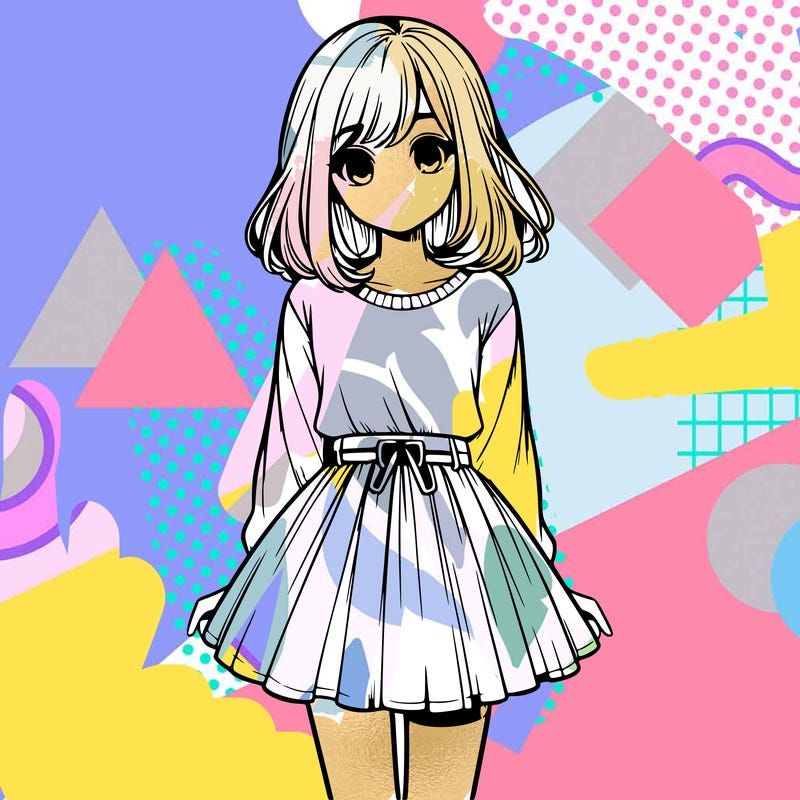 realistic girl with a skirt on