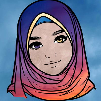 realistic girl with hijap