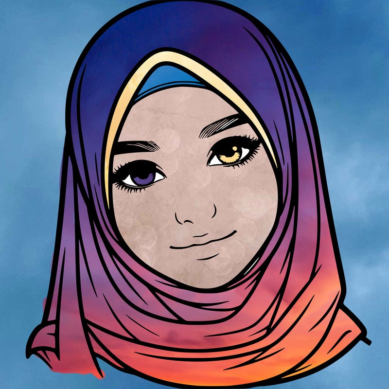 realistic girl with hijap