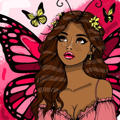 butterfly fairy realistic girl