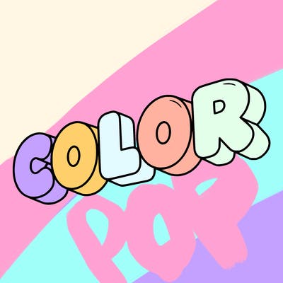 a sign that says color in bubble writing