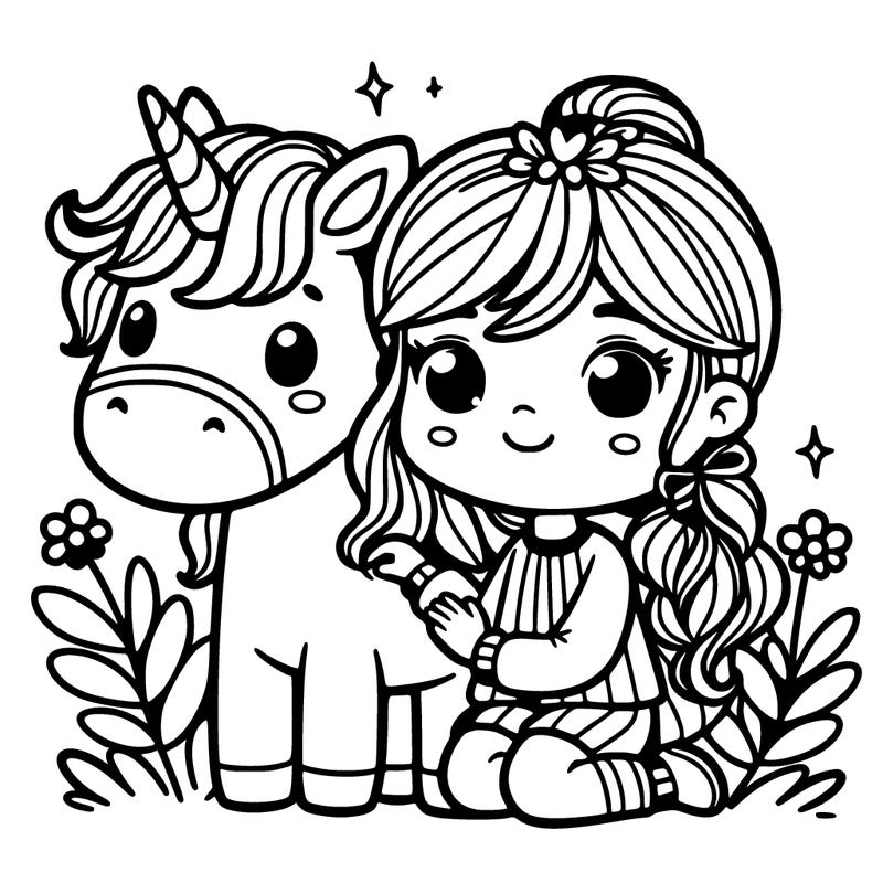 girl with unicorn