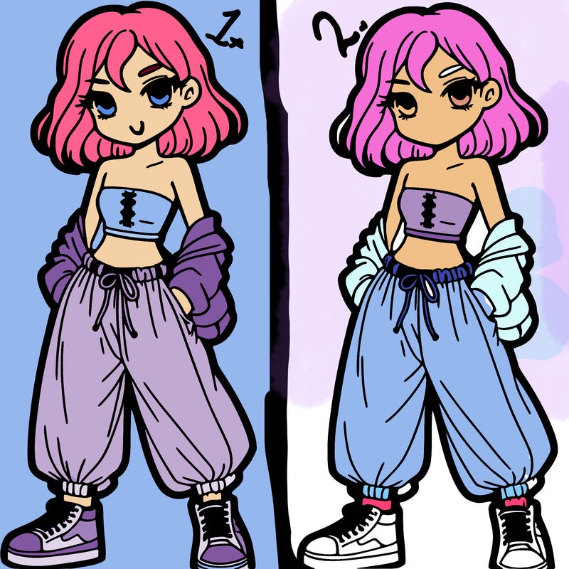 girl in crop top and baggy pants