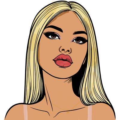 realistic woman with full lips