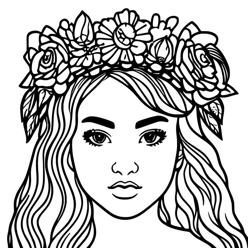 girl with flowers crown