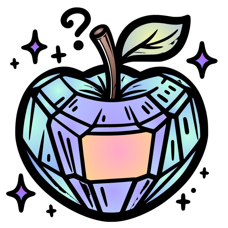 very shiny crystal apple