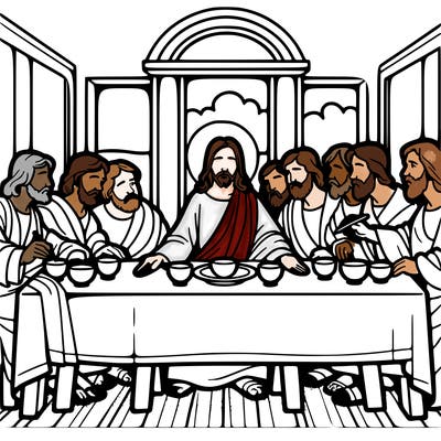 jesus shares the last supper with twelve apostles