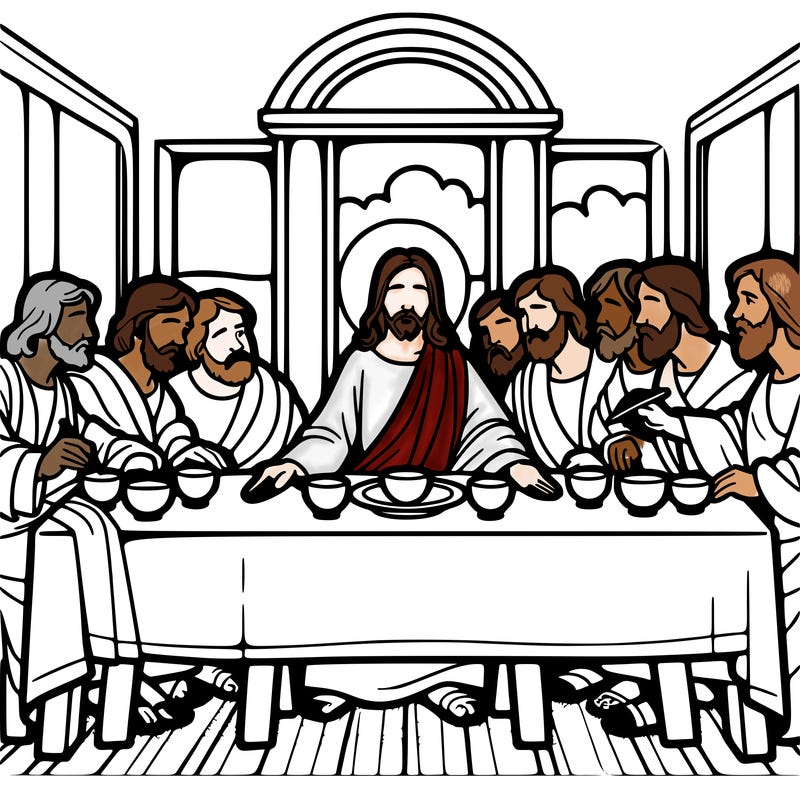 jesus shares the last supper with twelve apostles