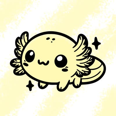 cute easy baby axolotl